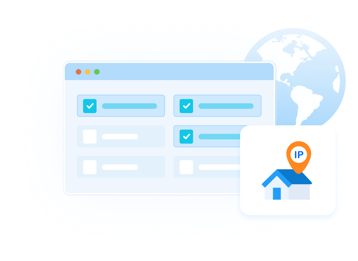 Rotating Residential Proxies use a pool of IPs from real users and provide IP addresses that change after a specific period of time. Rotating proxy provides greater anonymity and flexibility because each request can come from a different IP, making it more difficult to trace a user's behavior online.